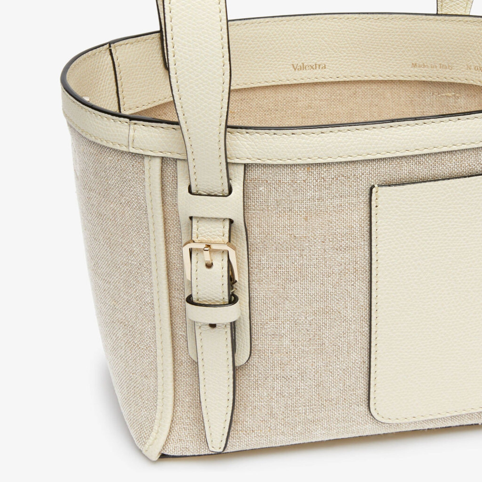 SOFT CANVAS BUCKET MICRO BAG-SABBIA/PERGAMENA/OYSTER/OFF WHITE