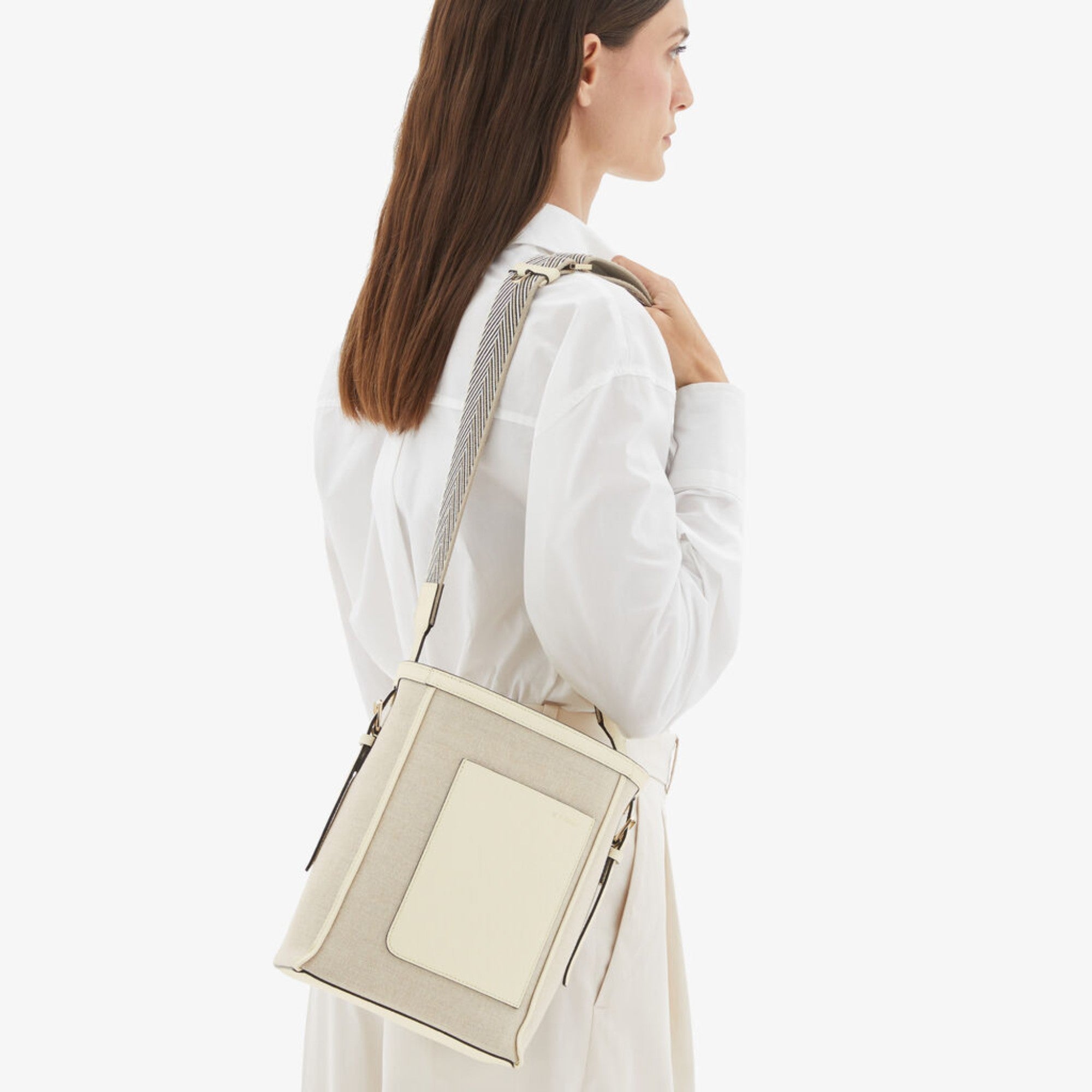SOFT CANVAS BUCKET MINI BAG-SABBIA/PERGAMENA/OYSTER/OFF WHITE