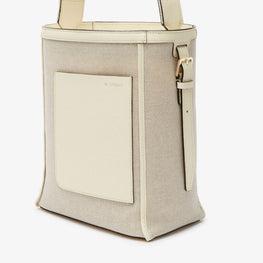 SOFT CANVAS BUCKET MINI BAG-SABBIA/PERGAMENA/OYSTER/OFF WHITE