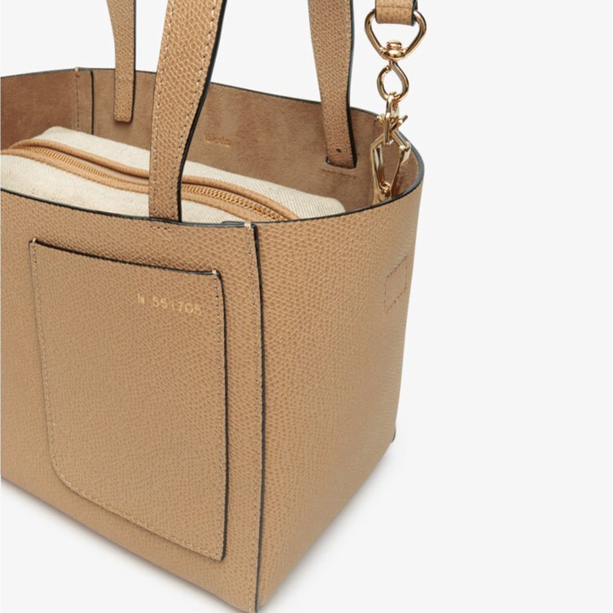 SOFT BUCKET MICRO BAG-BEIGE CACHEMIRE