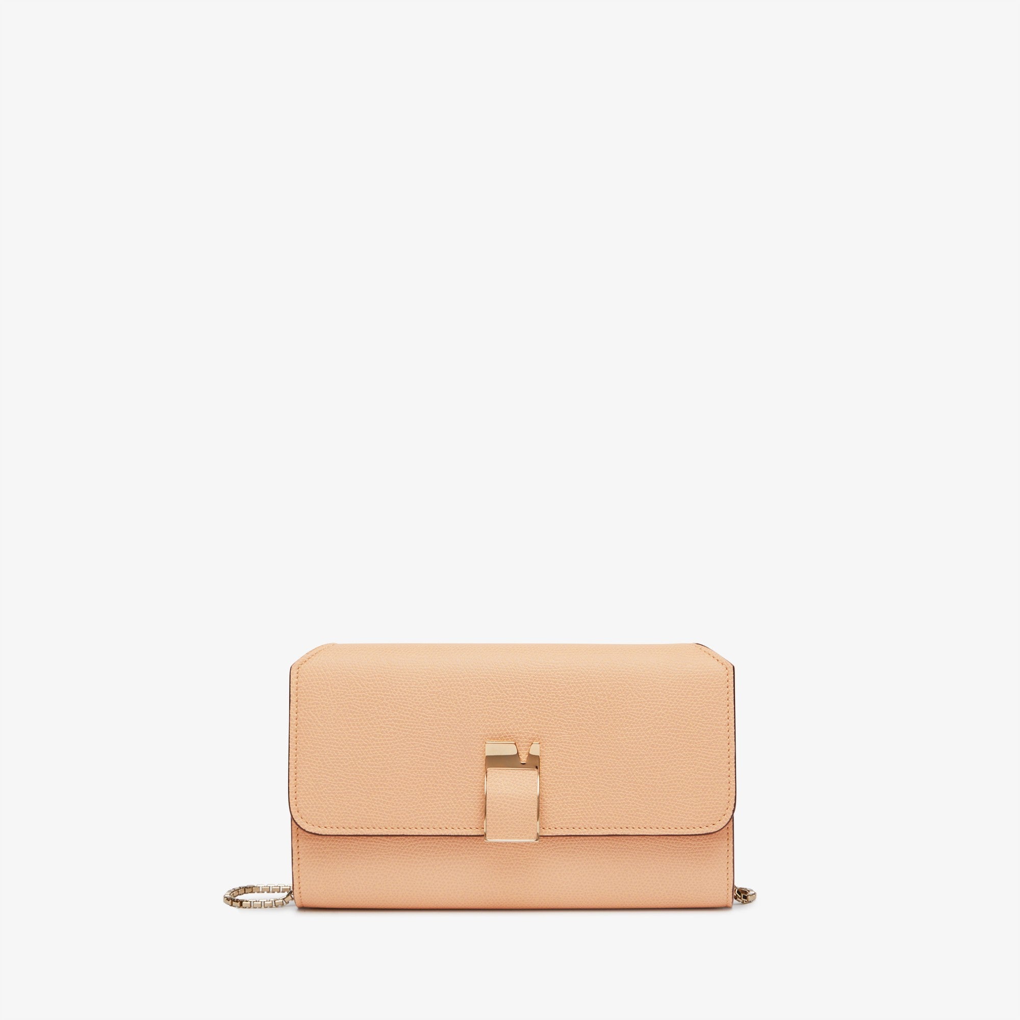NOLO CLUTCH WITH CHAIN-POWDER PINK