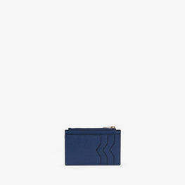 CARD HOLDER 3CC WITH ZIP-DENIM BLUE