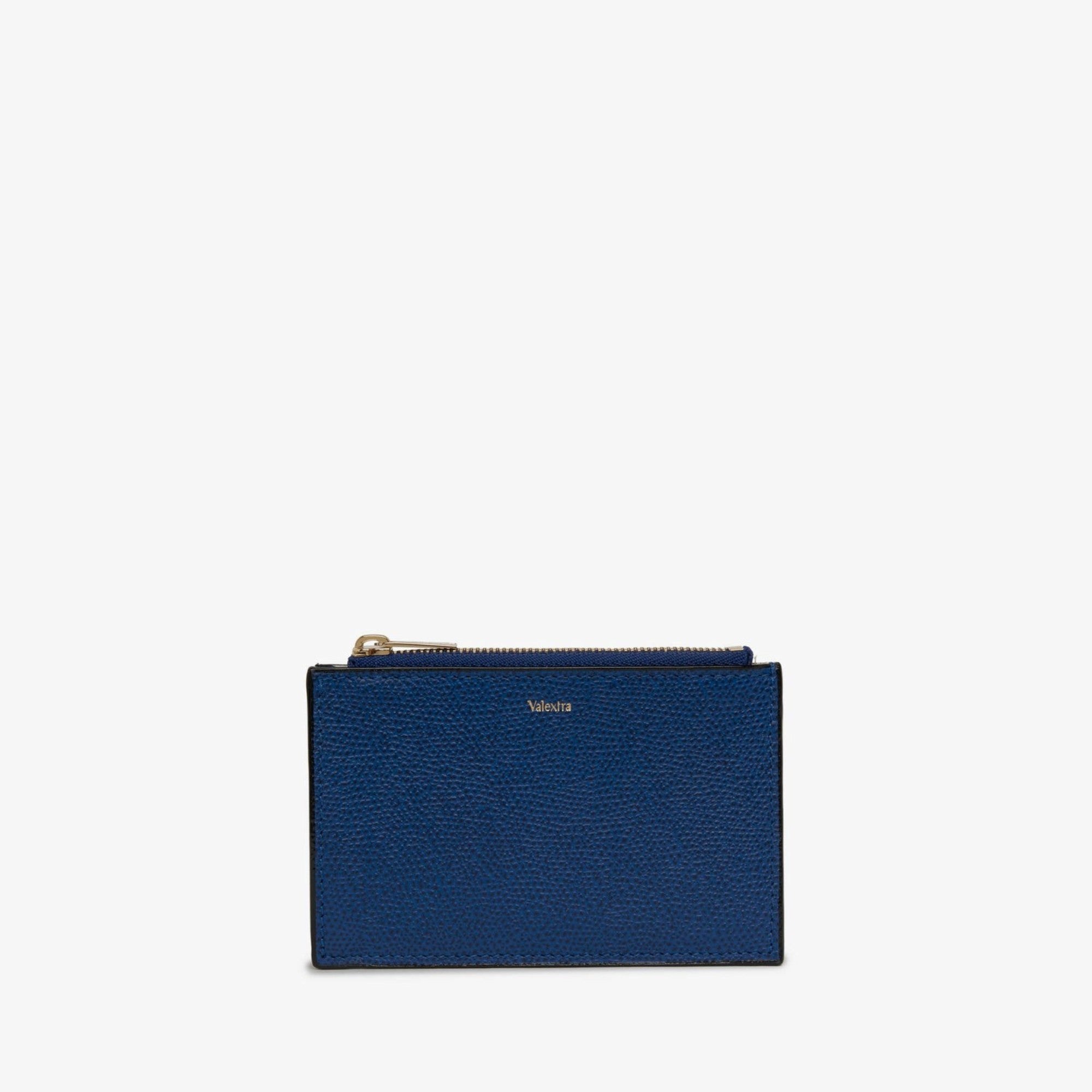 CARD HOLDER 3CC WITH ZIP-DENIM BLUE