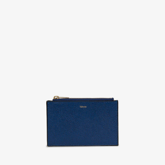 CARD HOLDER 3CC WITH ZIP-DENIM BLUE