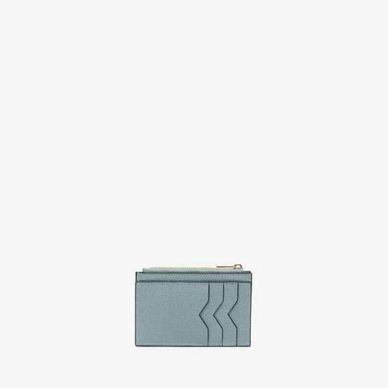 CARD HOLDER 3CC WITH ZIP-SMOKEY BLUE