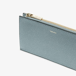 CARD HOLDER 3CC WITH ZIP-SMOKEY BLUE