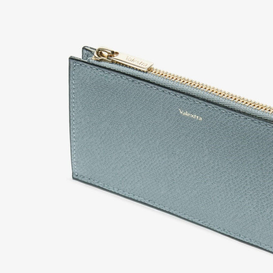 CARD HOLDER 3CC WITH ZIP-SMOKEY BLUE