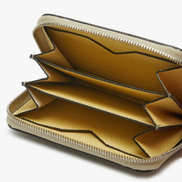 CARD HOLDER ZIP AROUND-TUNDRA GREEN/VANILLA YELLOW