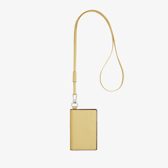 CARD HOLDER WITH LANYARD-VANILLA YELLOW