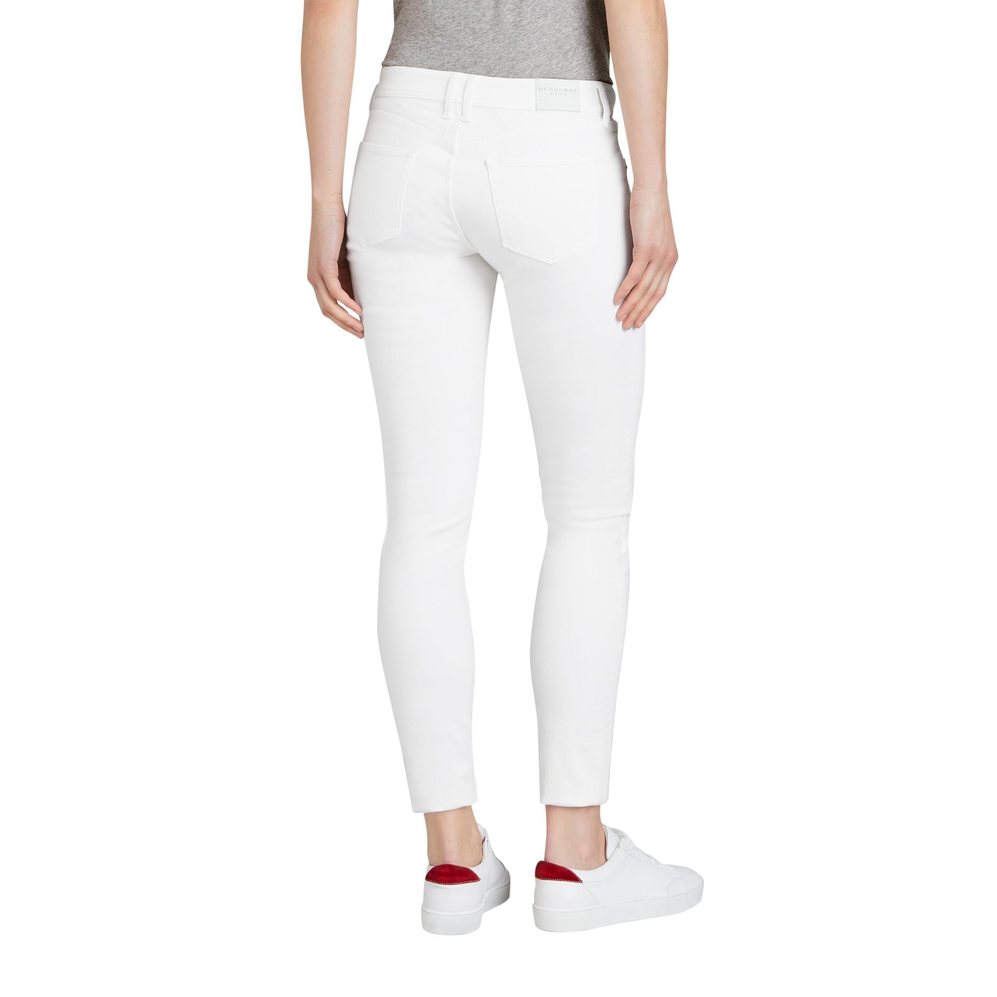 스키니핏 로우라이즈 화이트 진