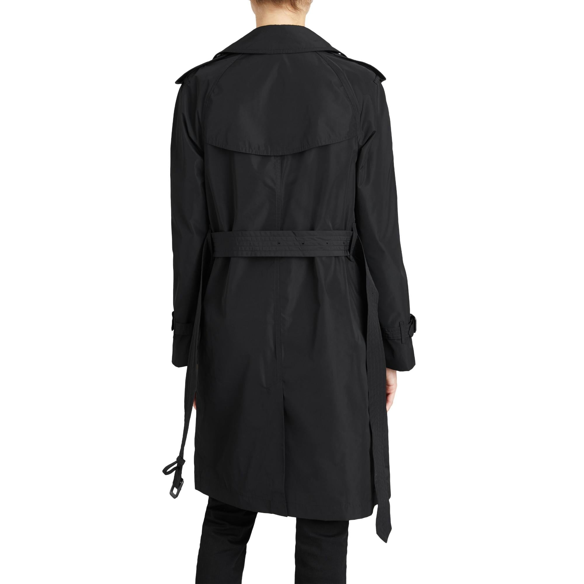 디태처블 후드 타프타 트렌치코트