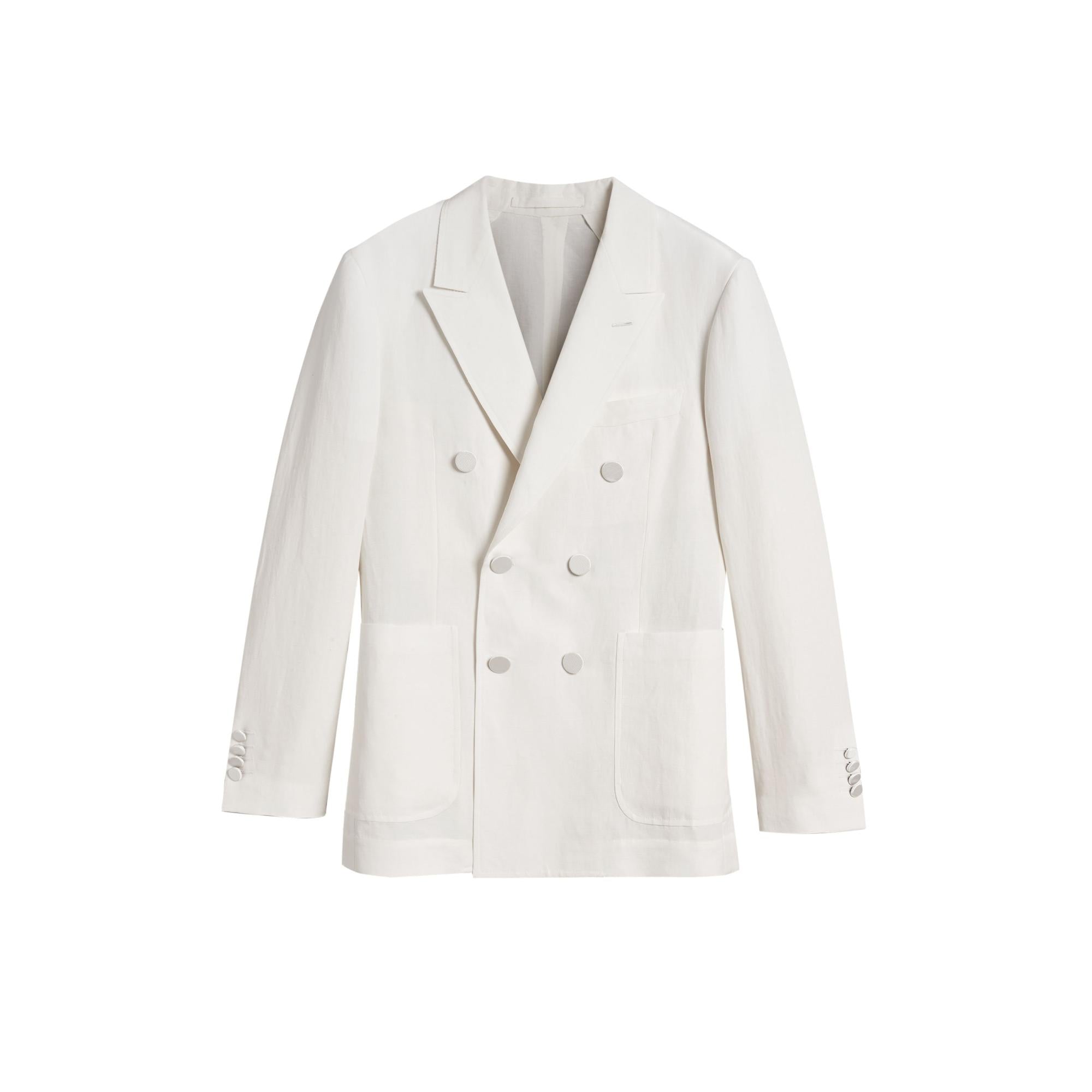 리넨 실크 더블 브레스트 테일러드 재킷