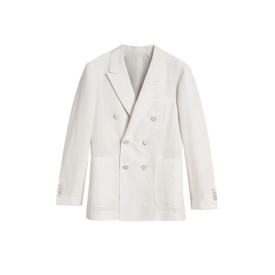 리넨 실크 더블 브레스트 테일러드 재킷