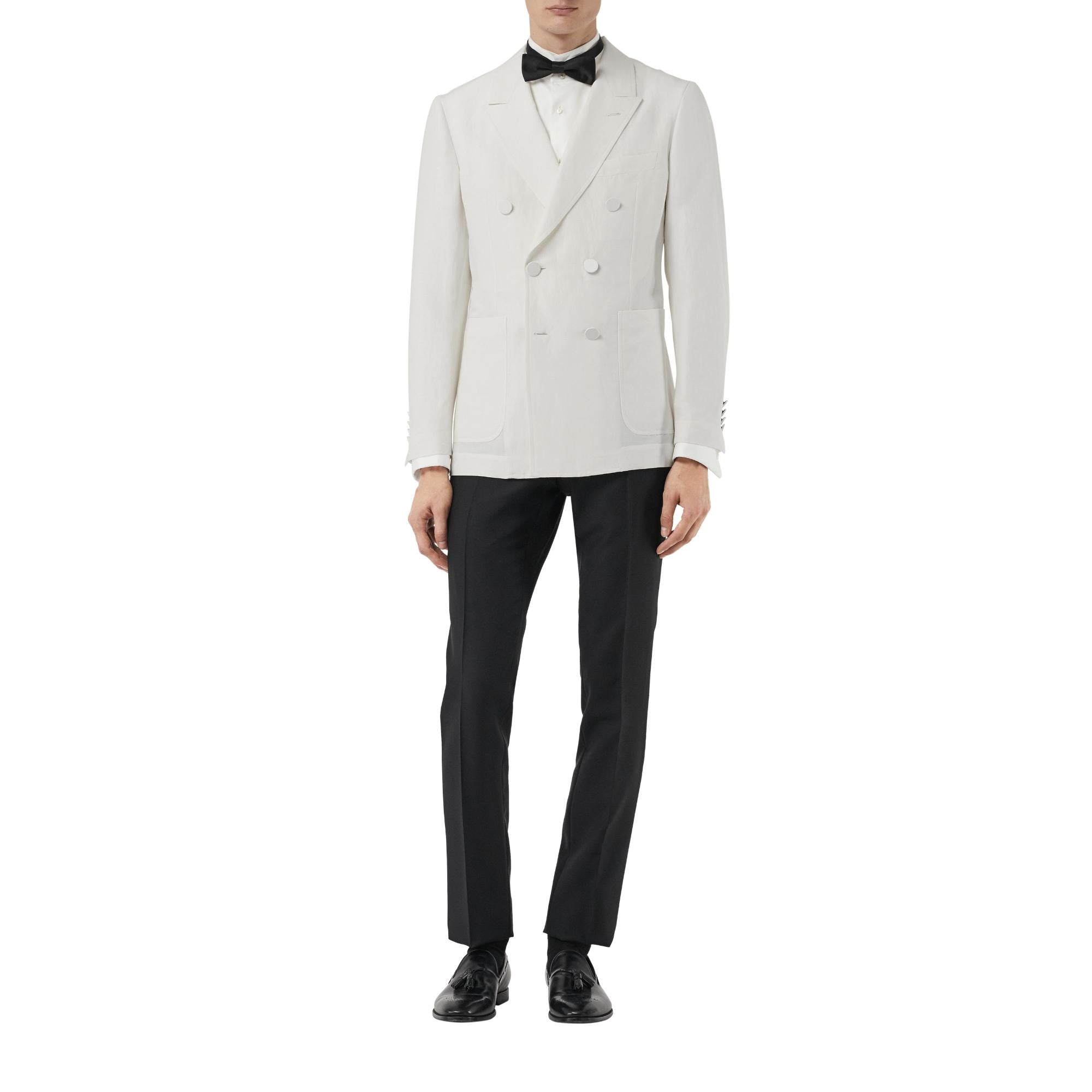 리넨 실크 더블 브레스트 테일러드 재킷