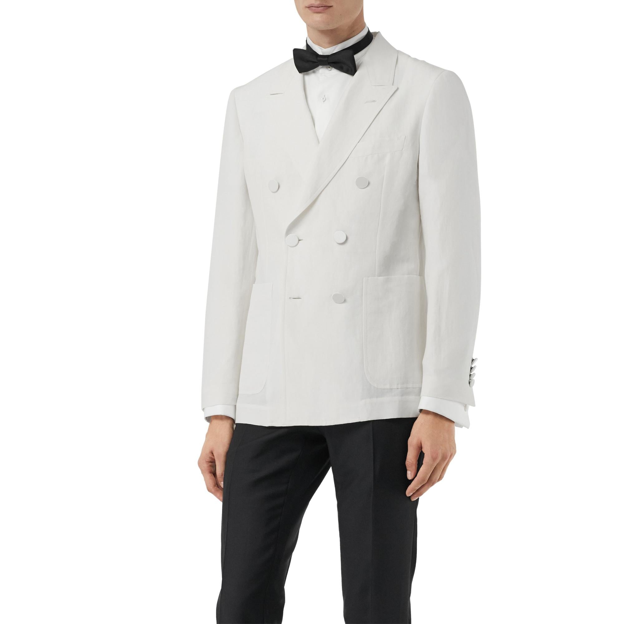 리넨 실크 더블 브레스트 테일러드 재킷