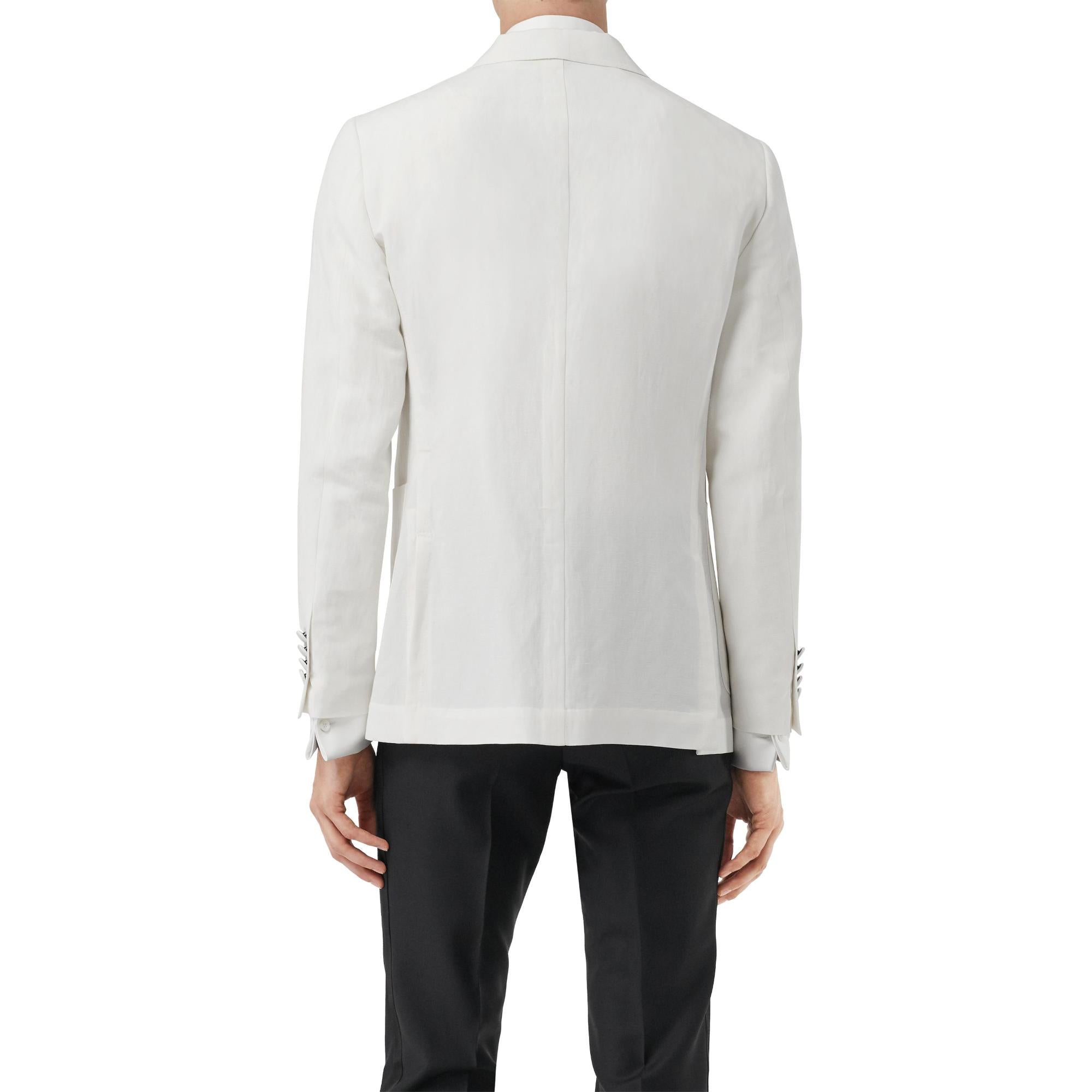 리넨 실크 더블 브레스트 테일러드 재킷