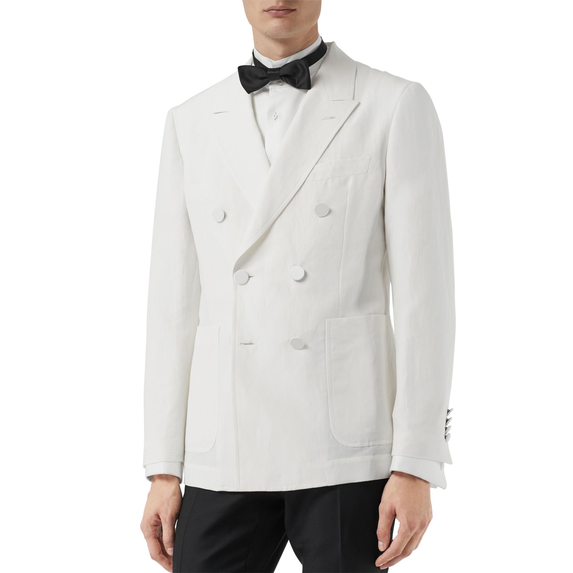 리넨 실크 더블 브레스트 테일러드 재킷