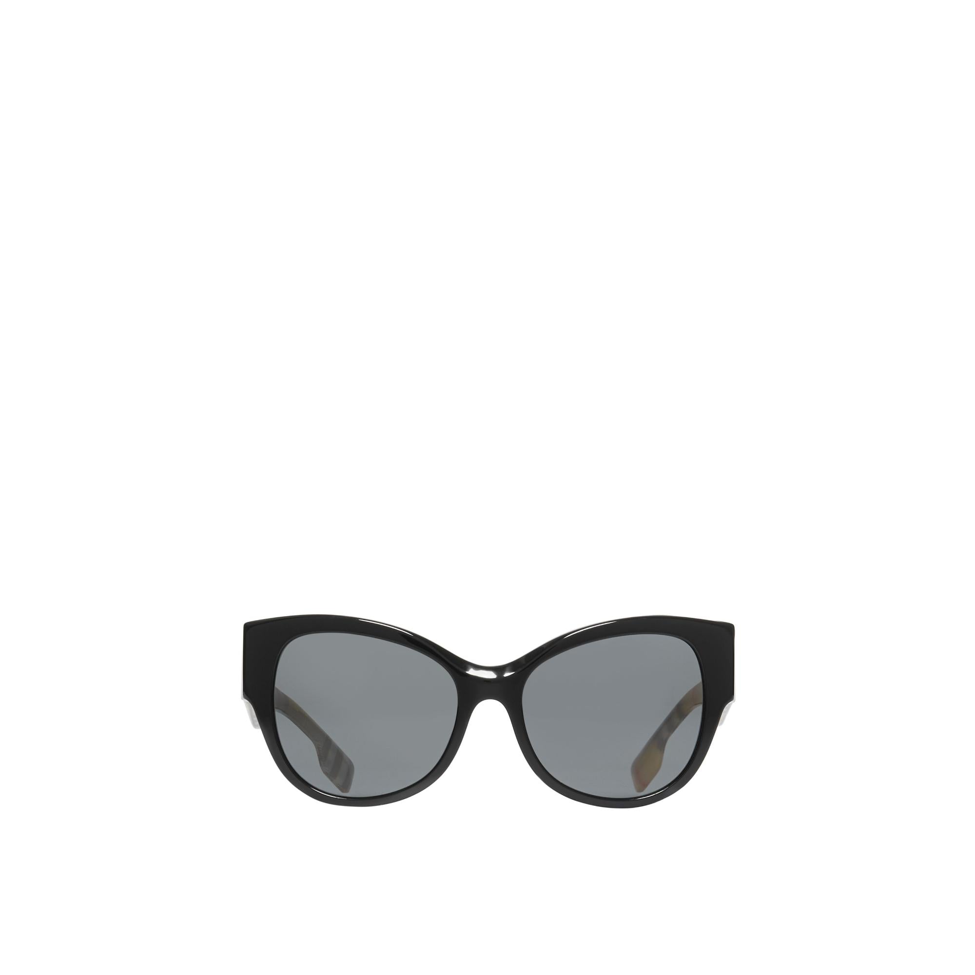 빈티지 체크 디테일 버터플라이 프레임 선글라스