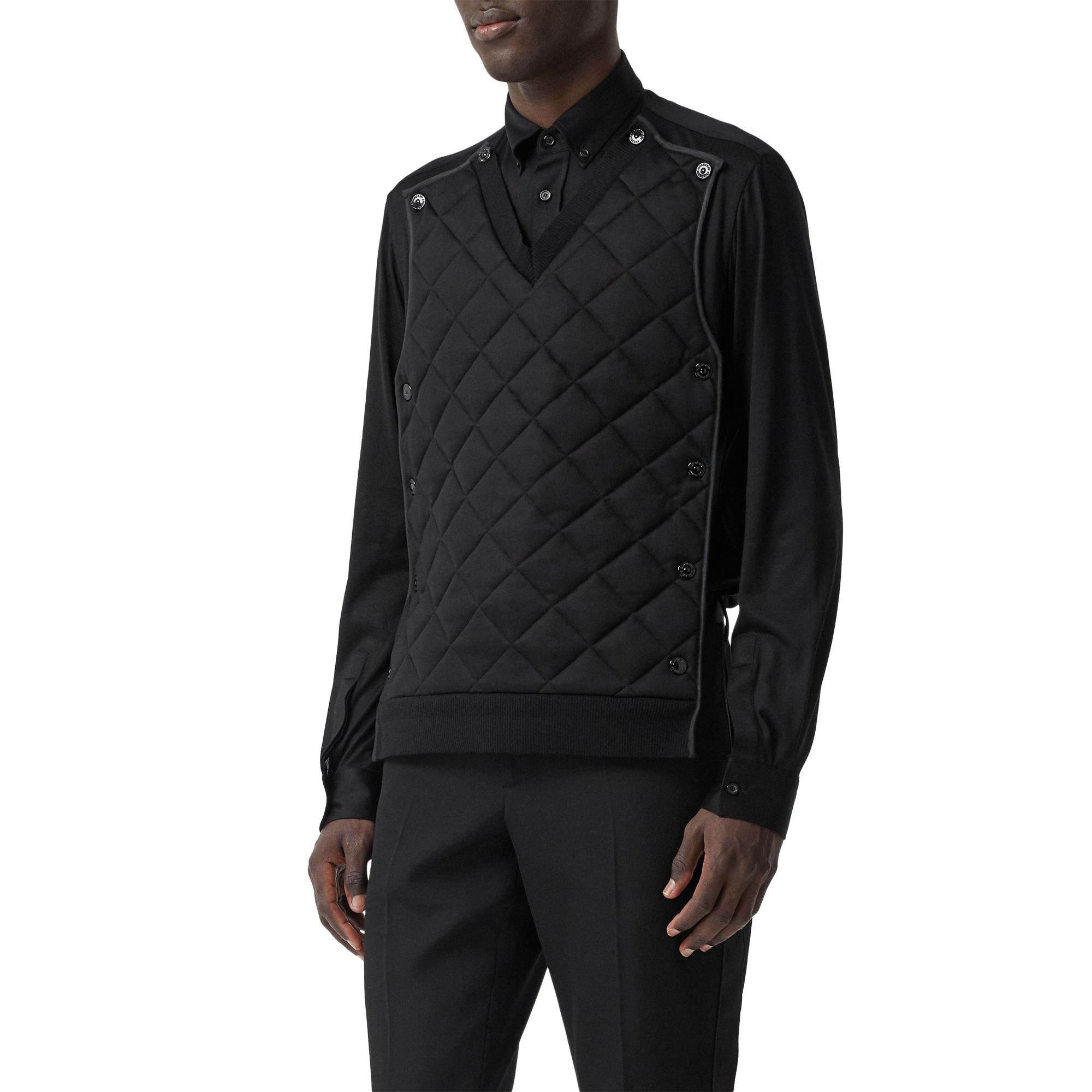 클래식핏 디태처블 퀼팅 패널 실크 저지 셔츠