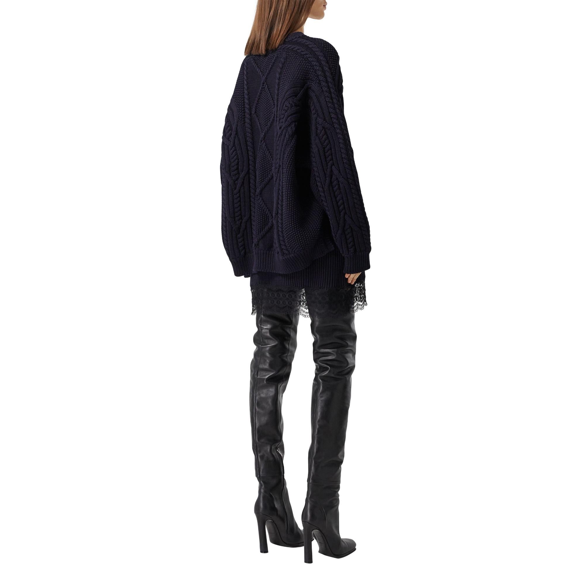 케이블 니트 테크니컬 코튼 리컨스트럭티드 스웨터