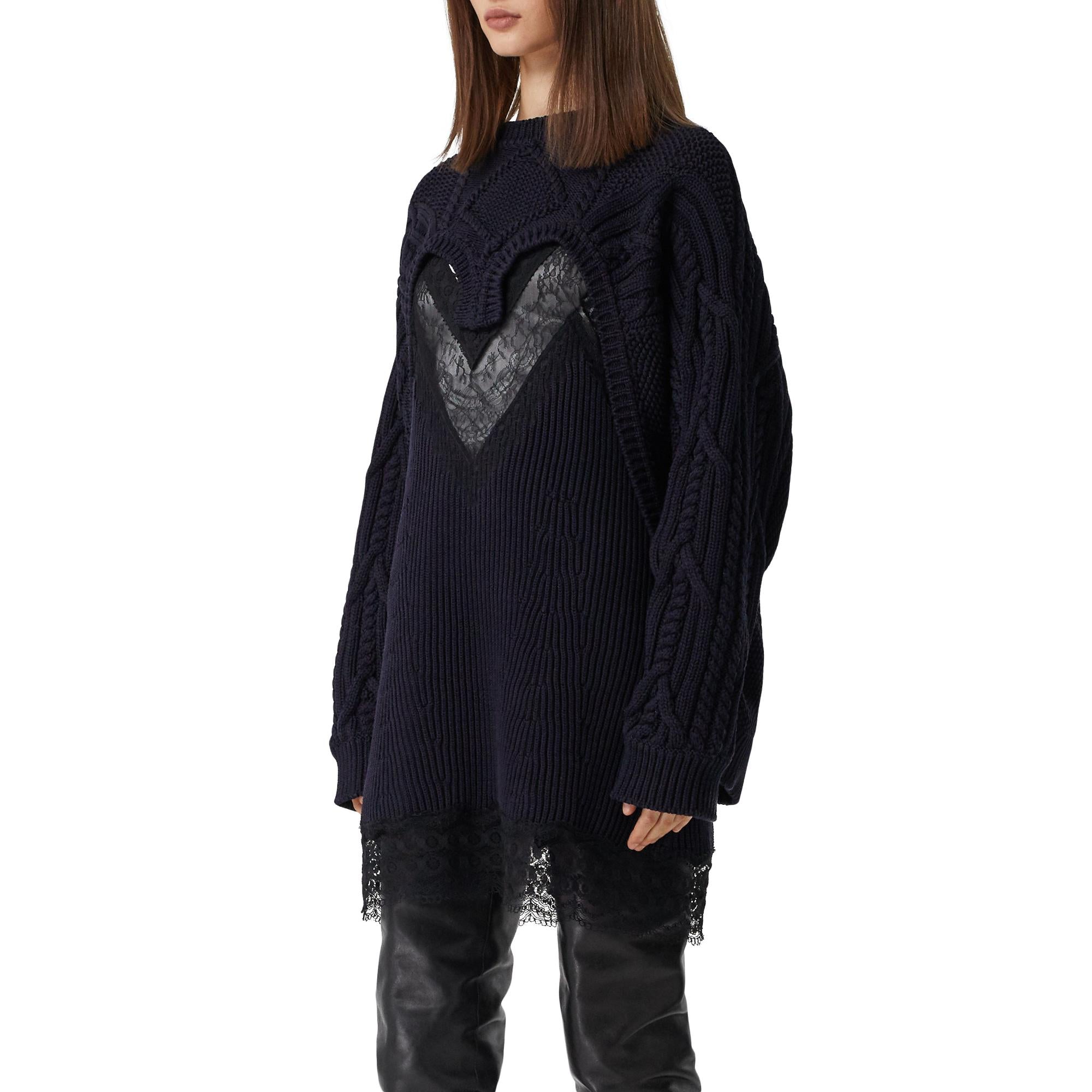 케이블 니트 테크니컬 코튼 리컨스트럭티드 스웨터