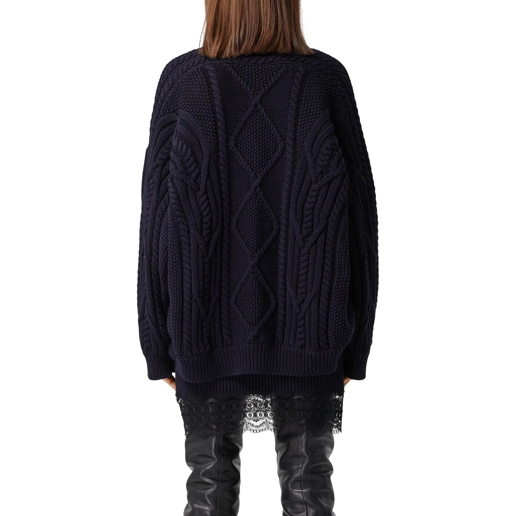 케이블 니트 테크니컬 코튼 리컨스트럭티드 스웨터