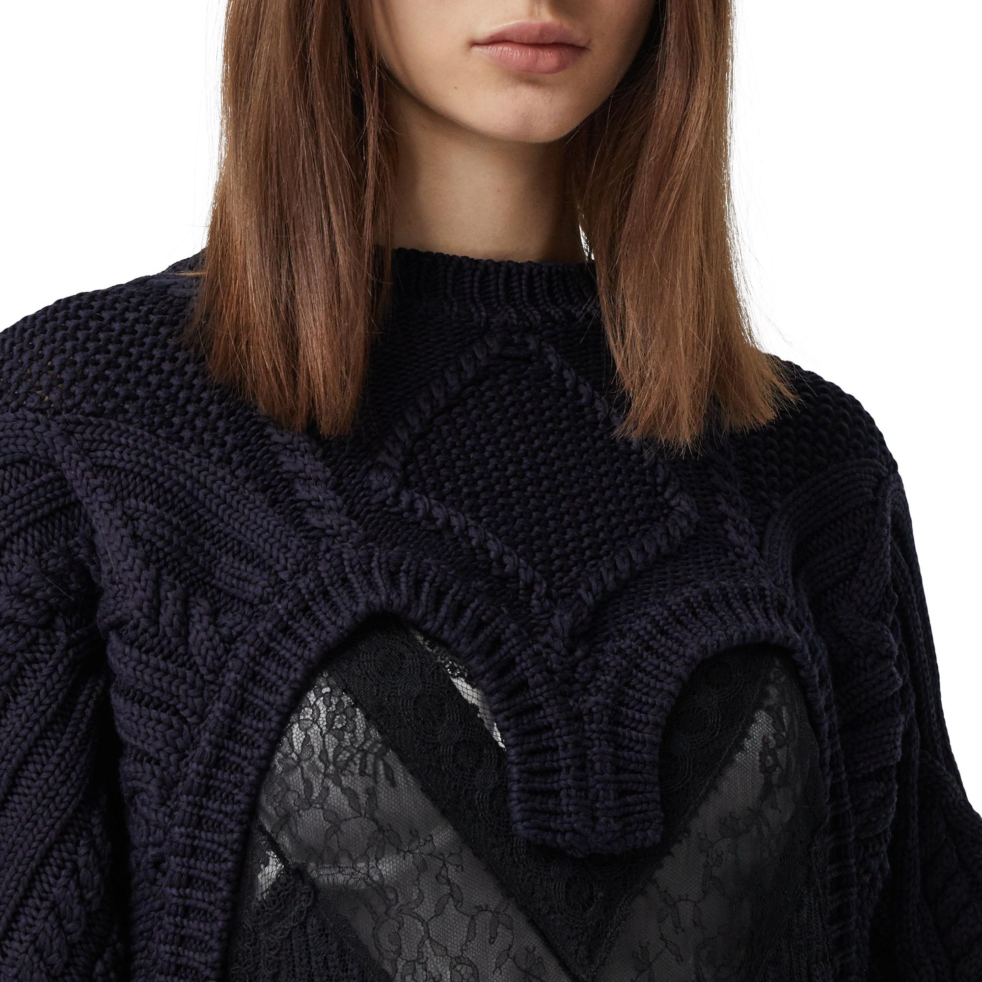 케이블 니트 테크니컬 코튼 리컨스트럭티드 스웨터