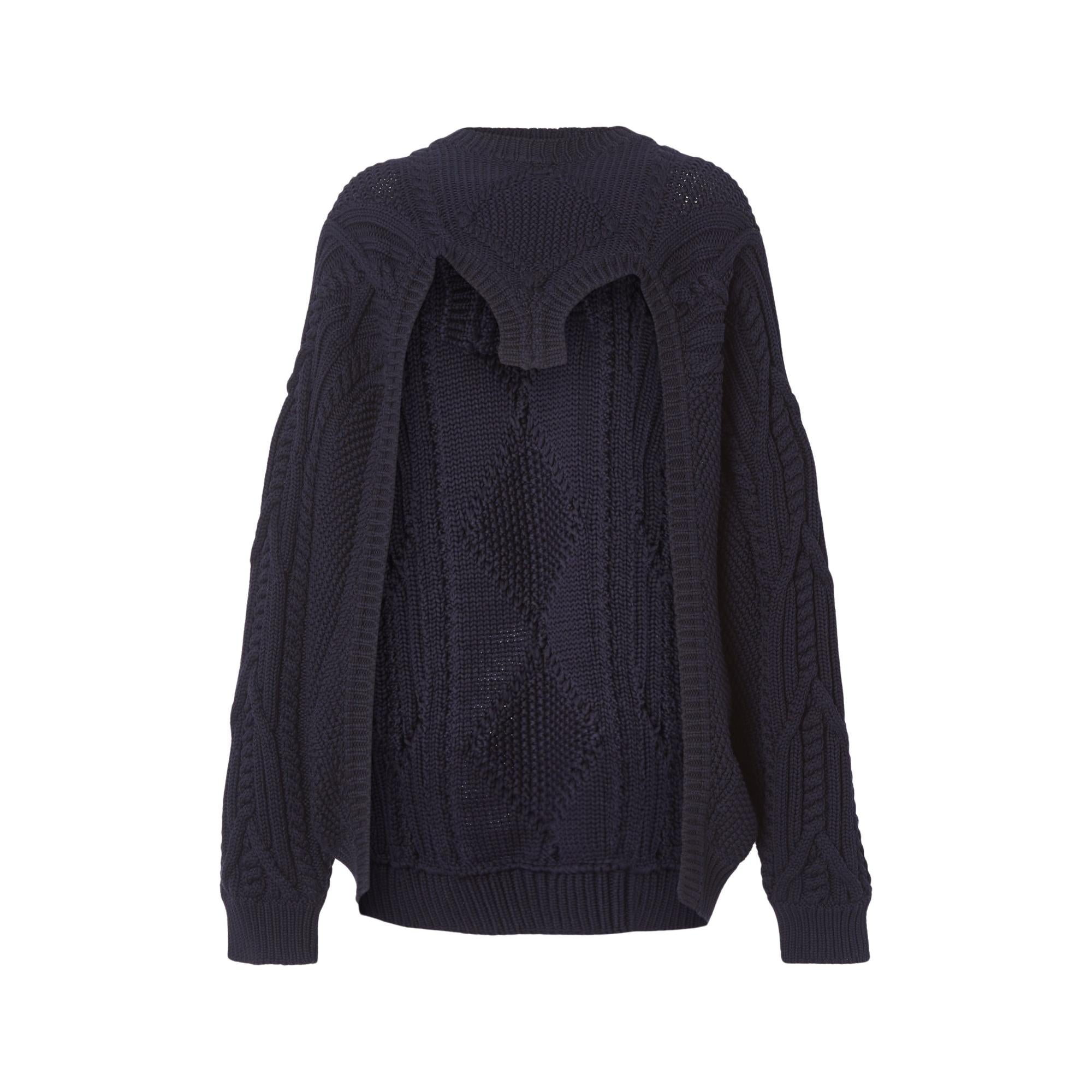 케이블 니트 테크니컬 코튼 리컨스트럭티드 스웨터