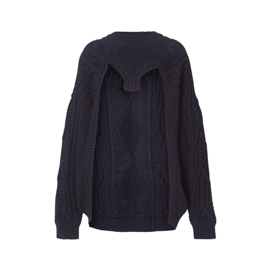 케이블 니트 테크니컬 코튼 리컨스트럭티드 스웨터