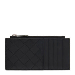 ZIPPED CARD CASE - BLACK-SILVER
