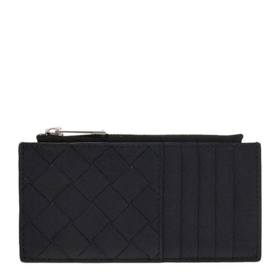 ZIPPED CARD CASE - BLACK-SILVER