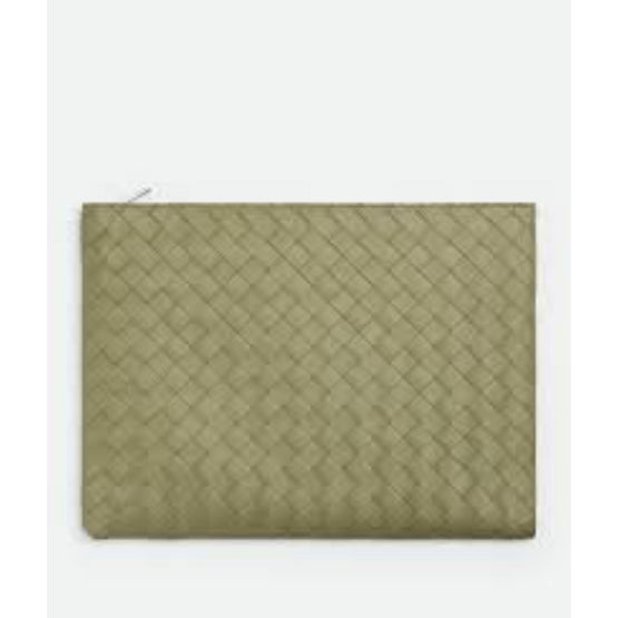 HALF ZIPPED POUCH - TRAVERTINE/TR/PAR-SI