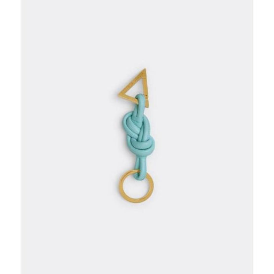 DOUBLE KNOT KEYRING - PALE BLUE-GOLD