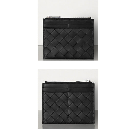 ZIPPED CARD CASE - BLACK-SILVER.