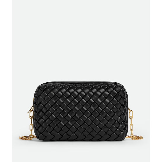 PADDED INTRECCIO CAMERA BAG - BLACK-GOLD