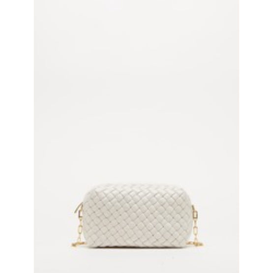 PADDED INTRECCIO CAMERA BAG - CHALK-GOLD