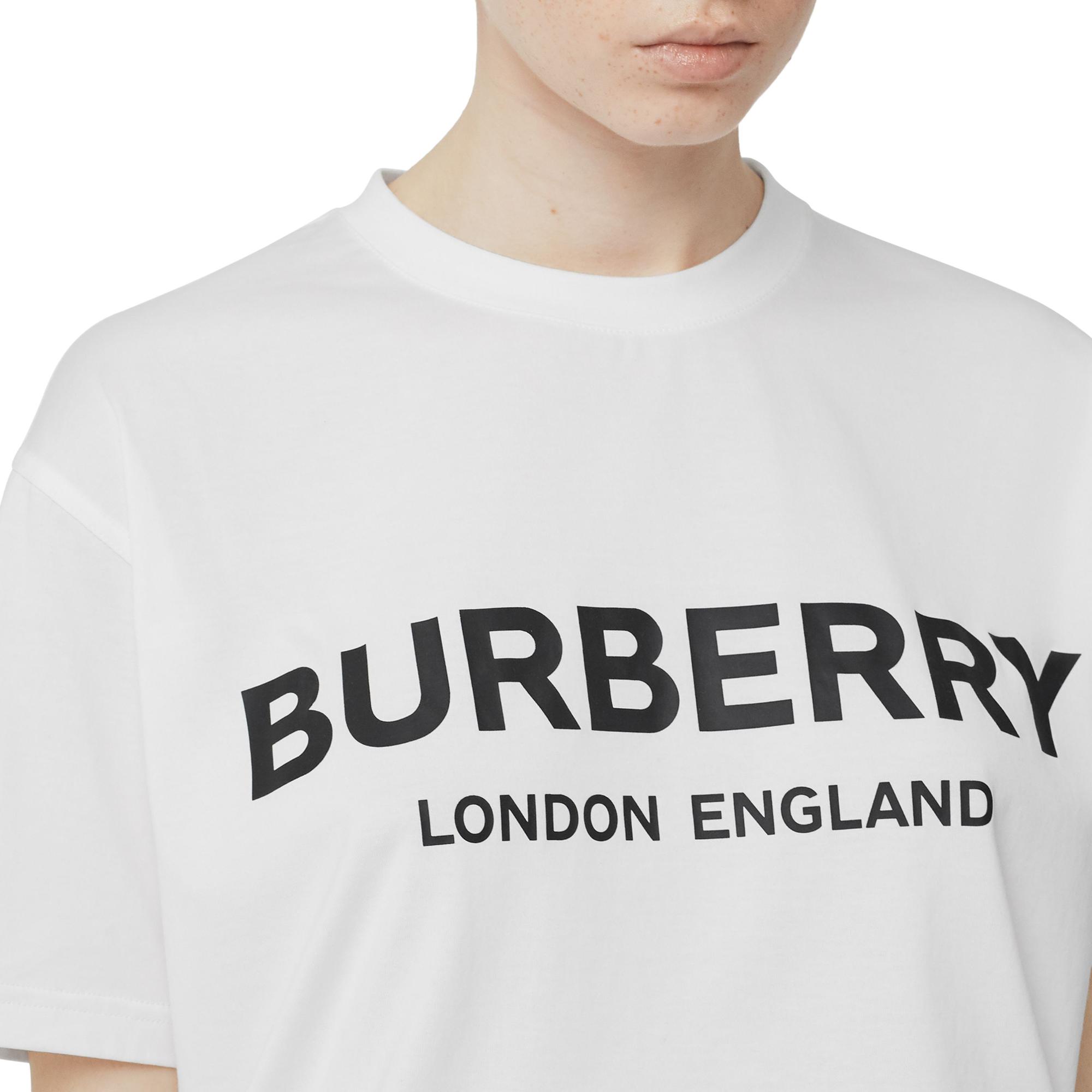 로고 프린트 코튼 오버사이즈 티셔츠