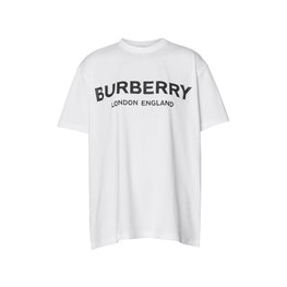 로고 프린트 코튼 오버사이즈 티셔츠