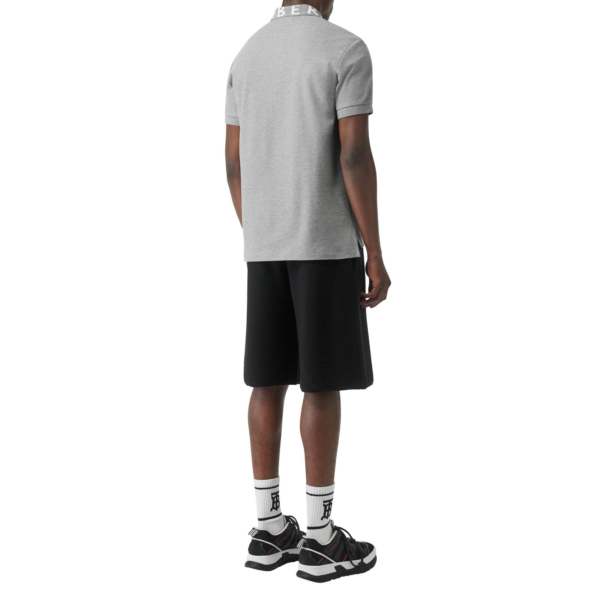 로고 인타르시아 코튼 피케 폴로셔츠