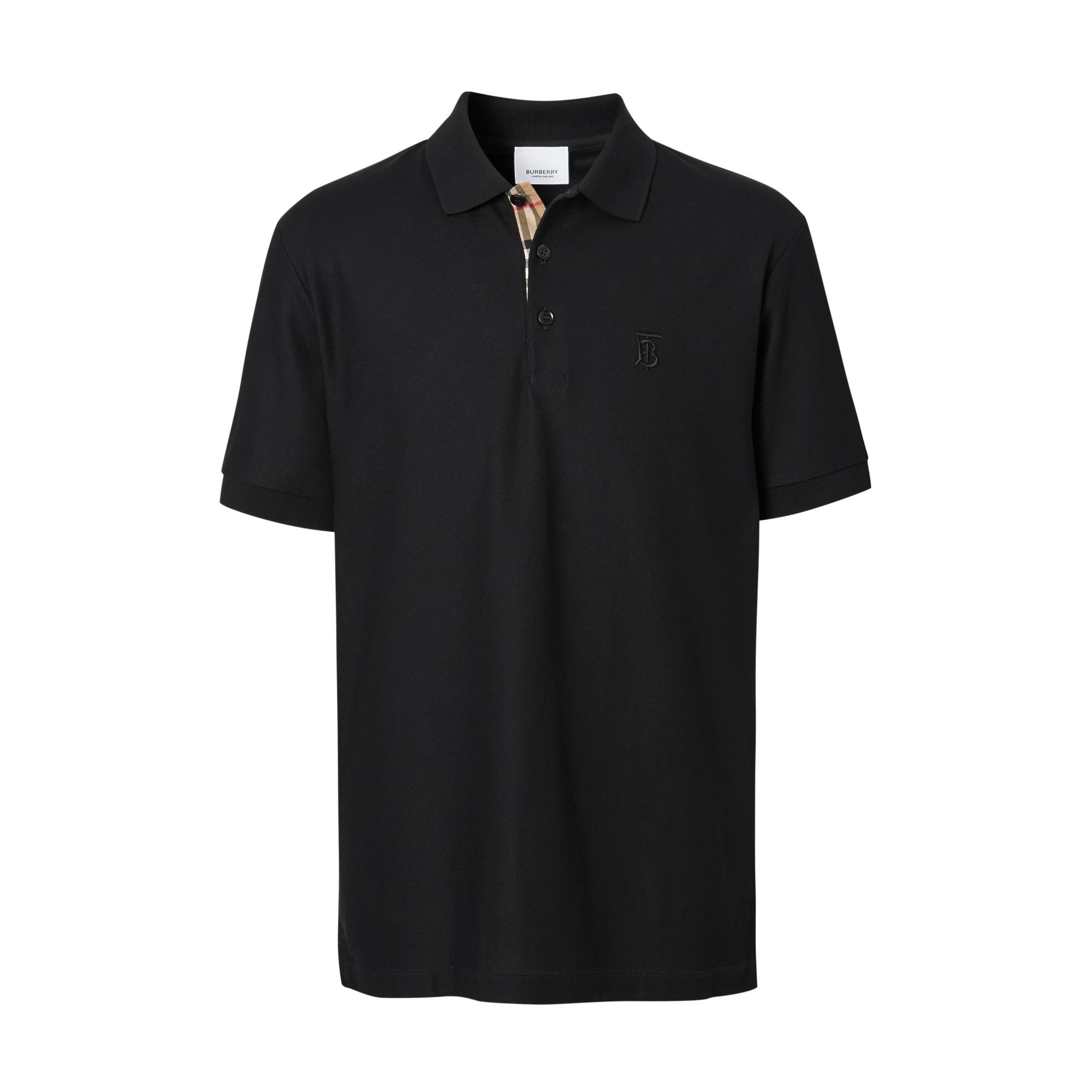 모노그램 모티프 코튼 피케 폴로셔츠