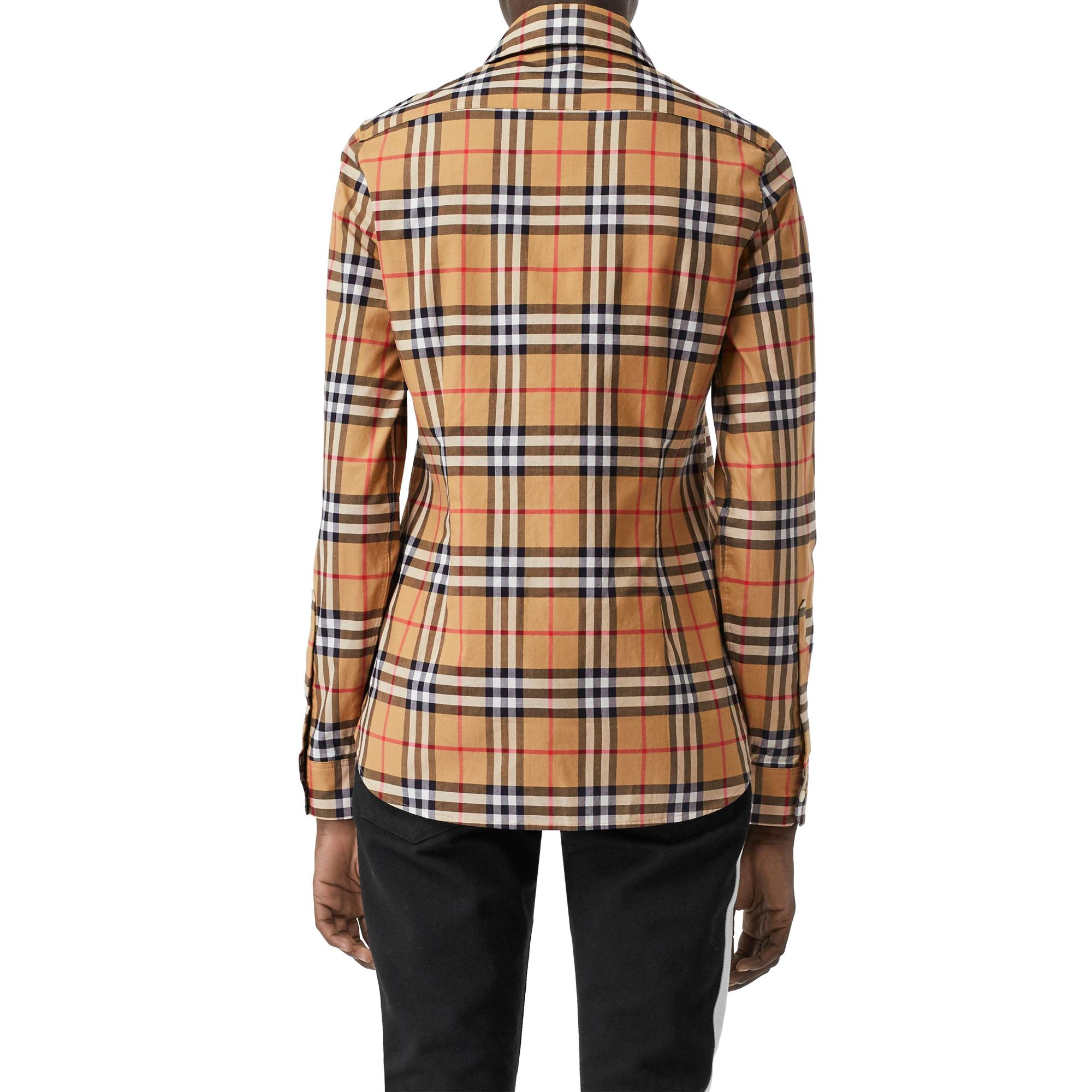 빈티지 체크 코튼 오버사이즈 셔츠