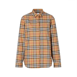 빈티지 체크 코튼 오버사이즈 셔츠
