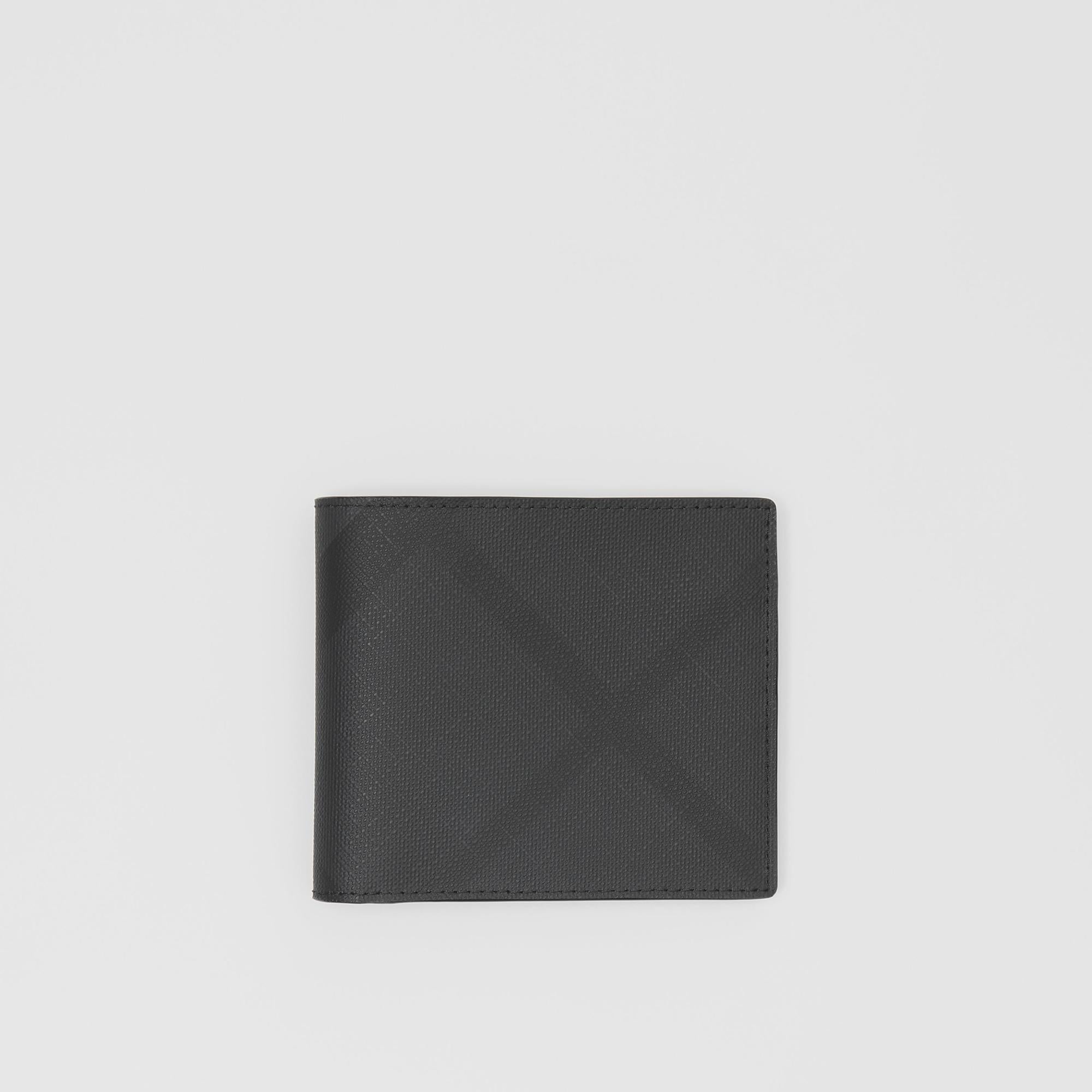 런던 체크 가죽 반지갑