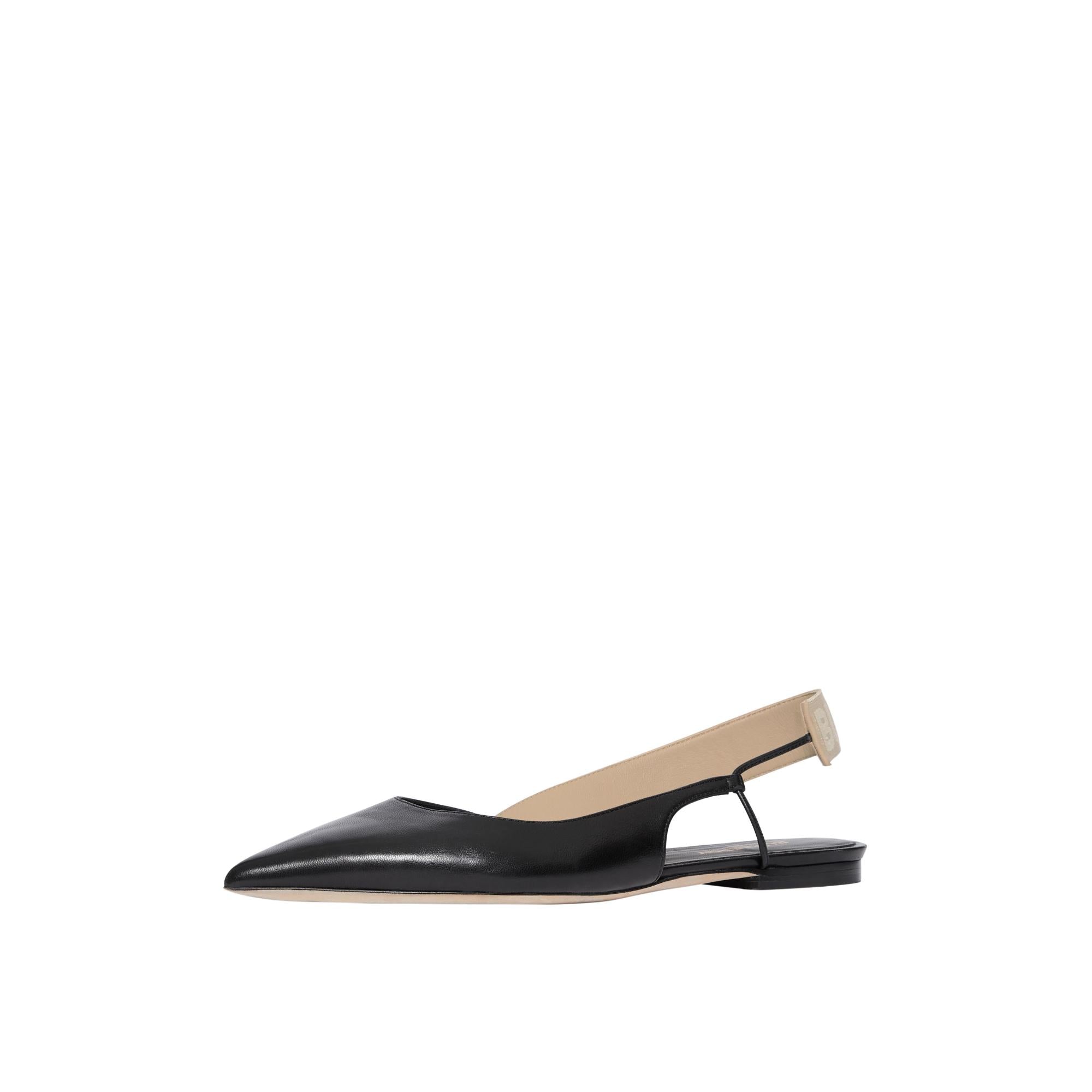 로고 디테일 가죽 슬링백 플랫