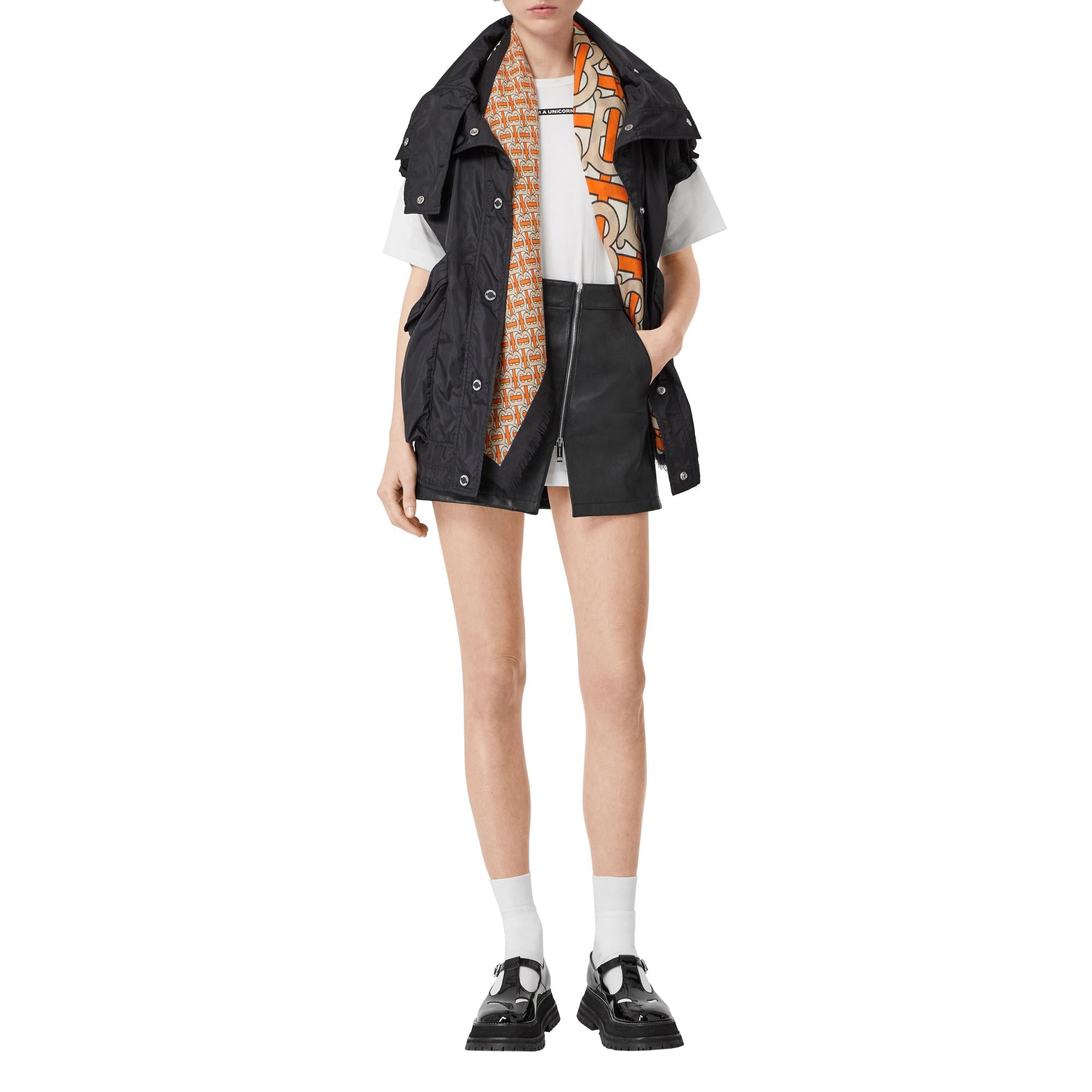 라지 모노그램 프린트 캐시미어 스퀘어 스카프