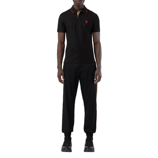 아이콘 스트라이프 플래킷 코튼 피케 폴로셔츠