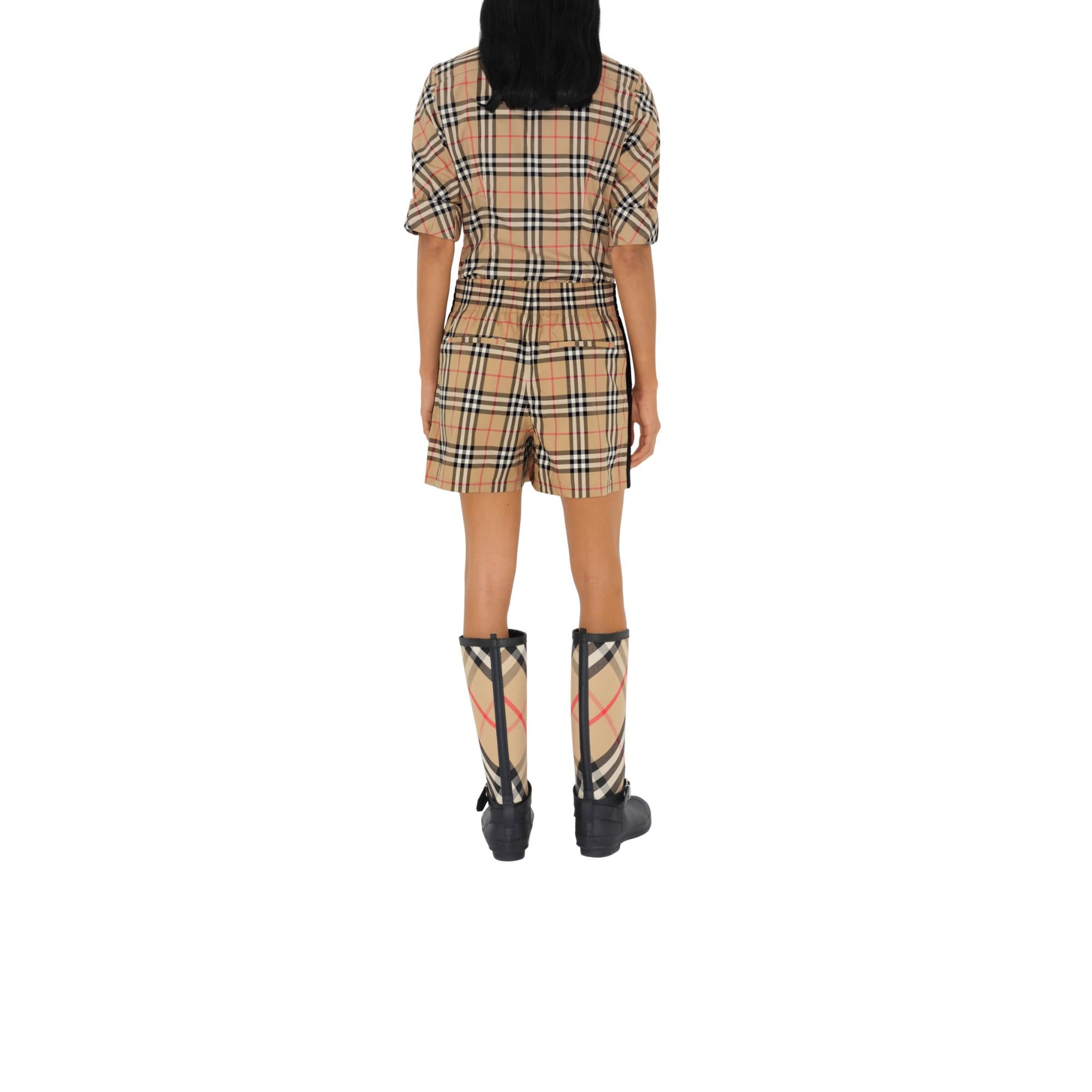 빈티지 체크 스트레치 코튼 트윌 셔츠