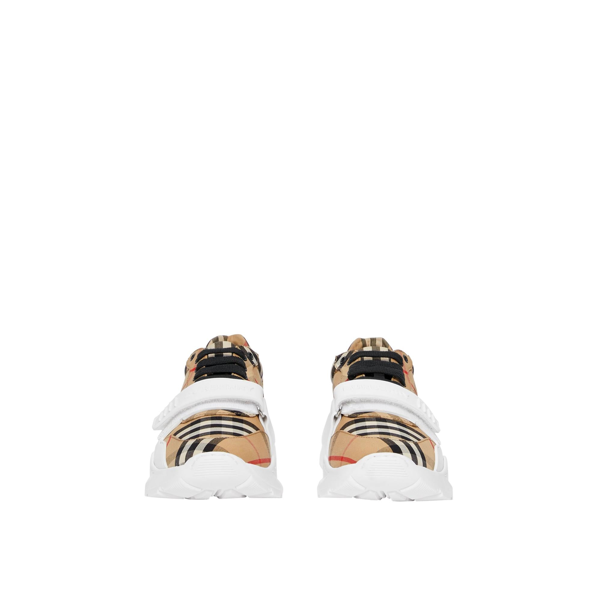 빈티지 체크 코튼 스니커즈