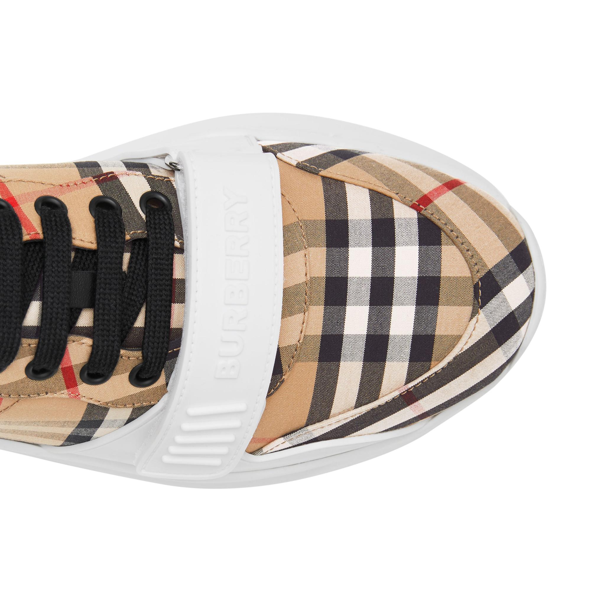 빈티지 체크 코튼 스니커즈