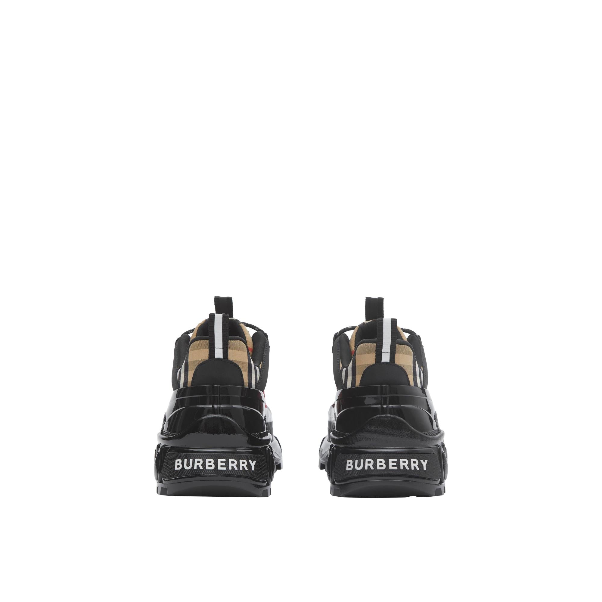 빈티지 체크 코튼 나일론 아서 스니커즈